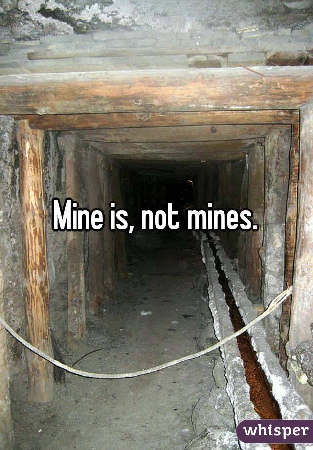 Mine is, not mines.