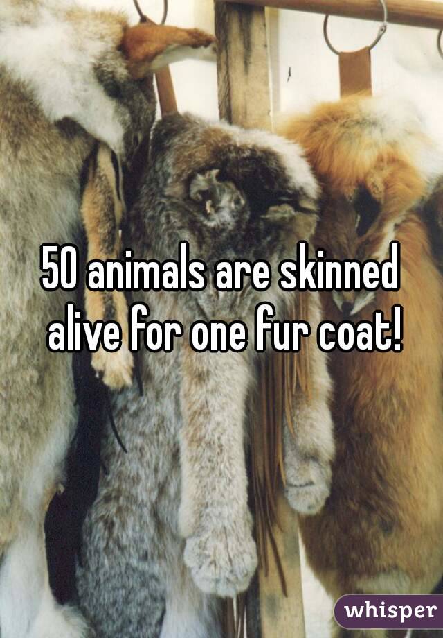 50 animals are skinned alive for one fur coat!