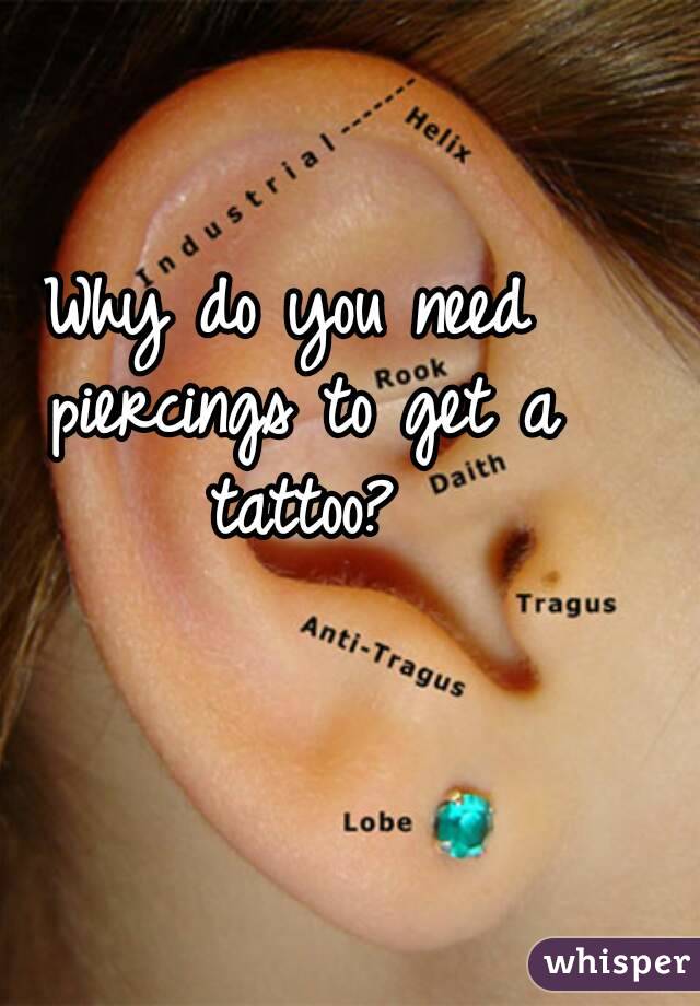 Why do you need piercings to get a tattoo?