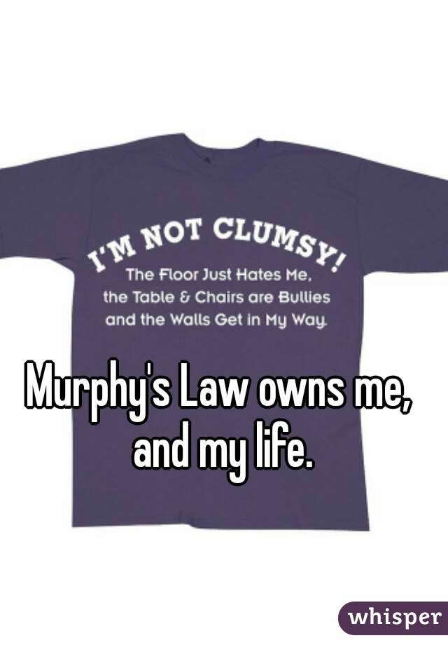 Murphy's Law owns me, and my life.