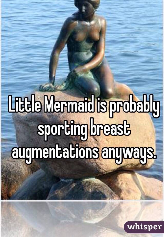 Little Mermaid is probably sporting breast augmentations anyways.