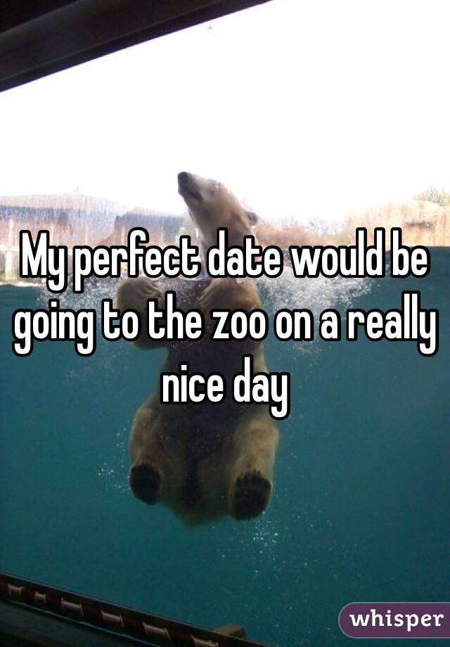 My perfect date would be going to the zoo on a really nice day 