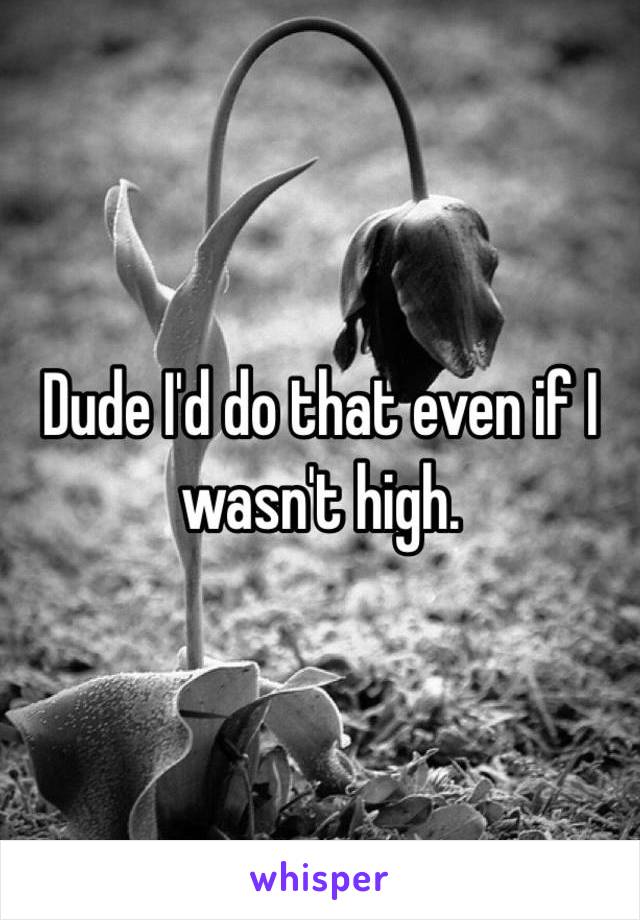 Dude I'd do that even if I wasn't high. 