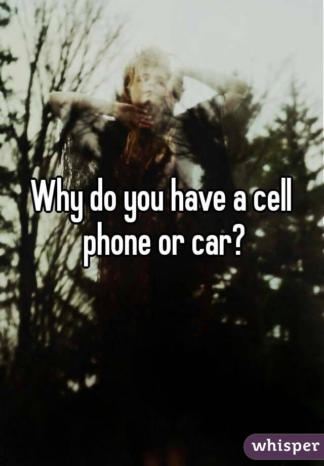 Why do you have a cell phone or car?