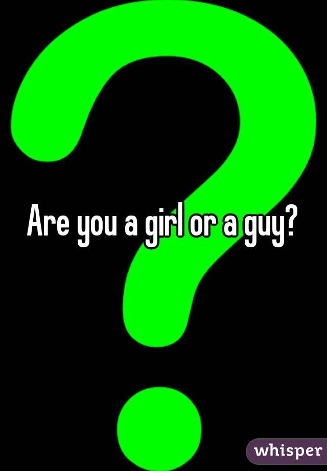 Are you a girl or a guy?