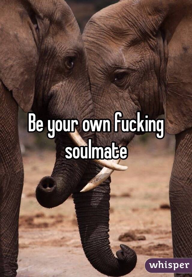 Be your own fucking soulmate
