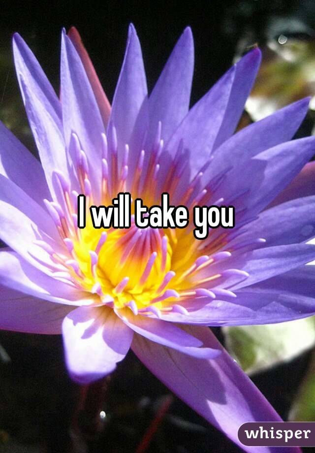 I will take you