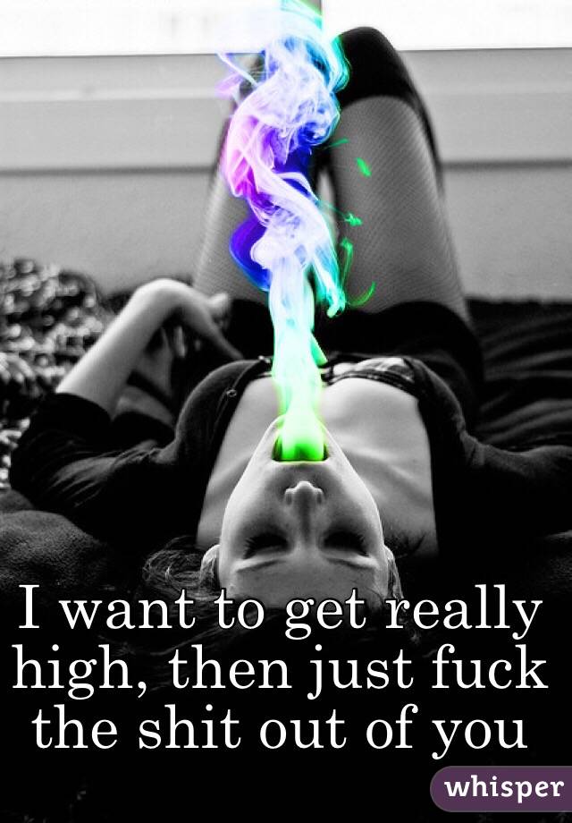 I want to get really high, then just fuck the shit out of you 