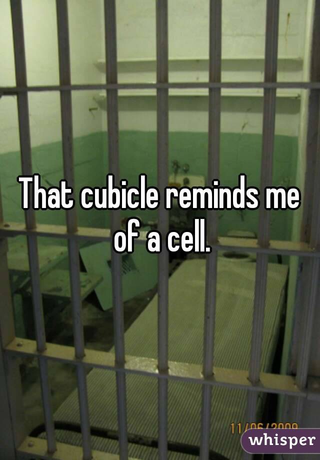 That cubicle reminds me of a cell.