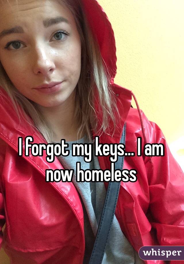 I forgot my keys... I am now homeless