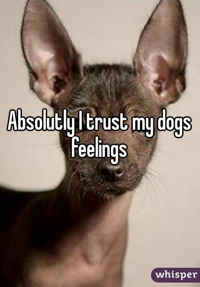 Absolutly I trust my dogs feelings 