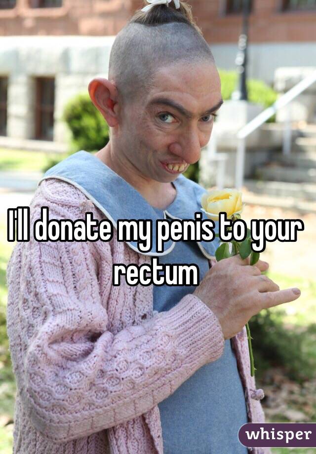 I'll donate my penis to your rectum