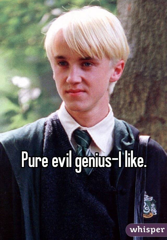 Pure evil genius-I like.