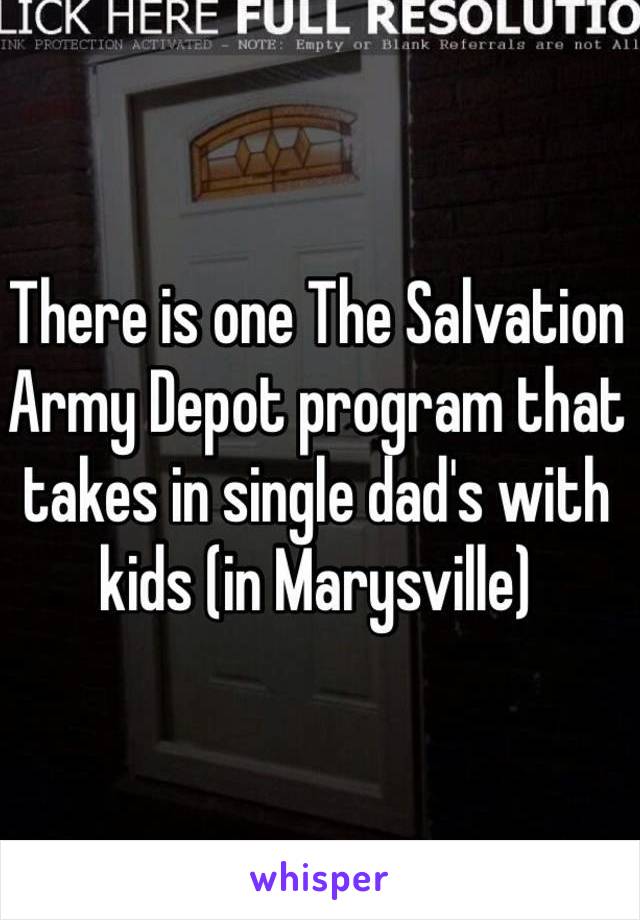 There is one The Salvation Army Depot program that takes in single dad's with kids (in Marysville)