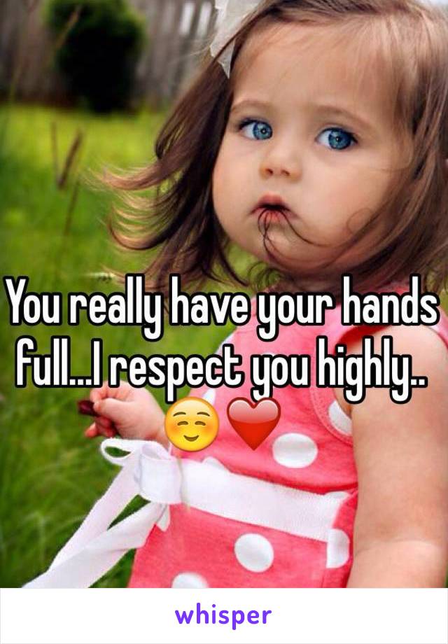 You really have your hands full...I respect you highly..☺️❤️