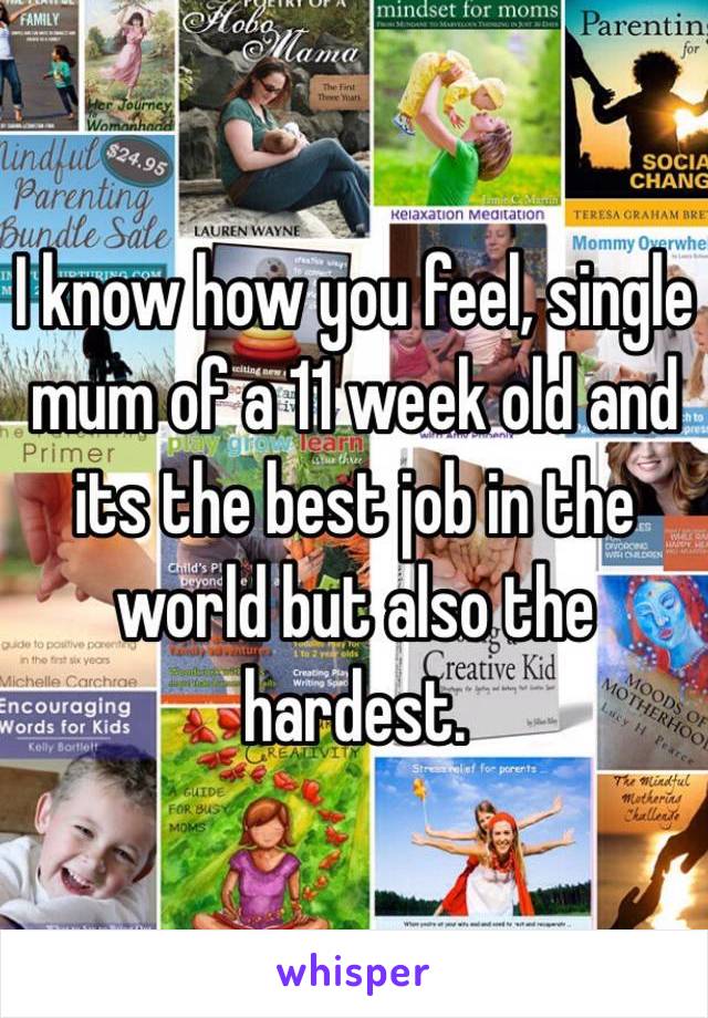 I know how you feel, single mum of a 11 week old and its the best job in the world but also the hardest. 