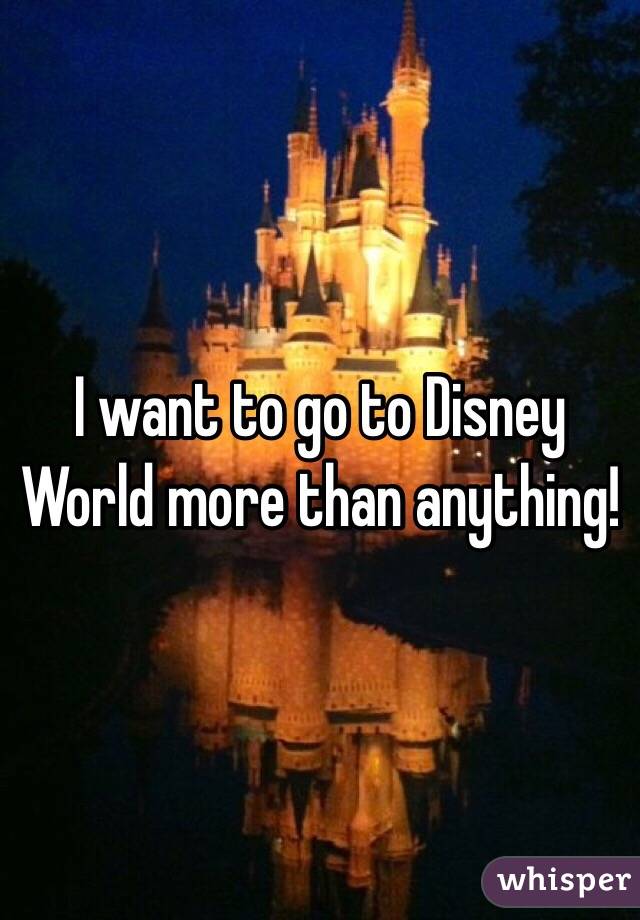 I want to go to Disney World more than anything!