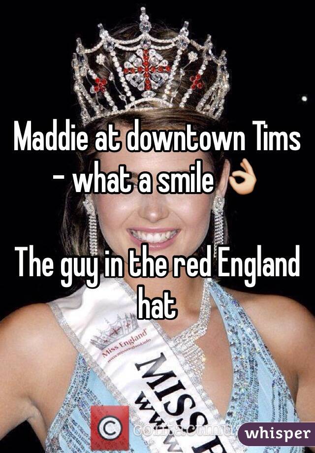 Maddie at downtown Tims - what a smile 👌 

The guy in the red England hat