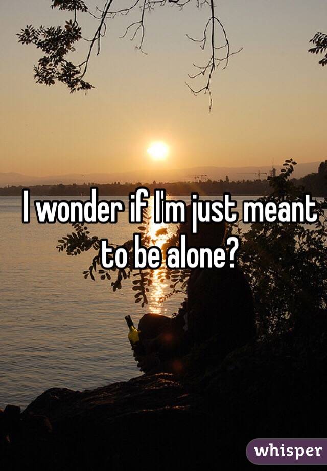 I wonder if I'm just meant to be alone?
