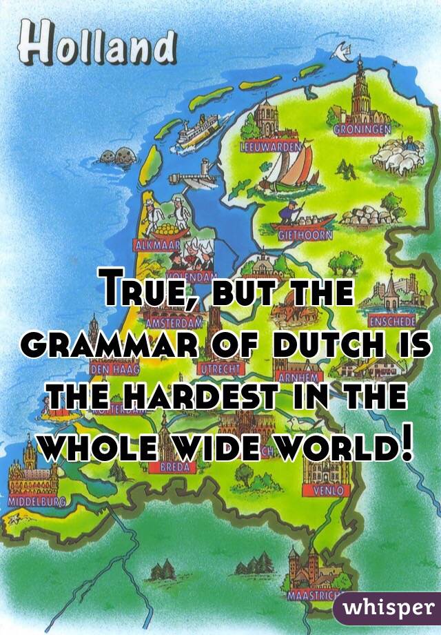 True, but the grammar of dutch is the hardest in the whole wide world!
