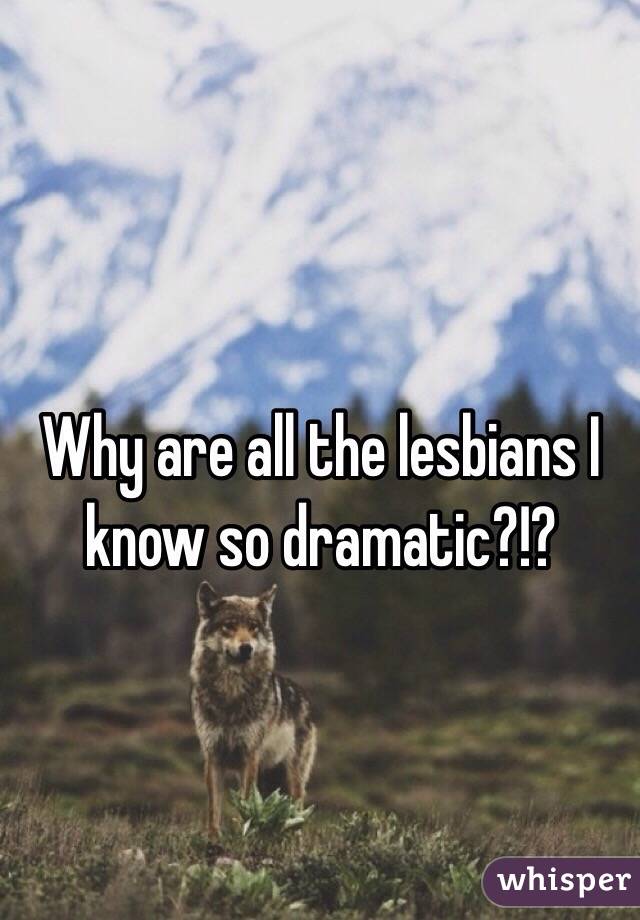 Why are all the lesbians I know so dramatic?!? 