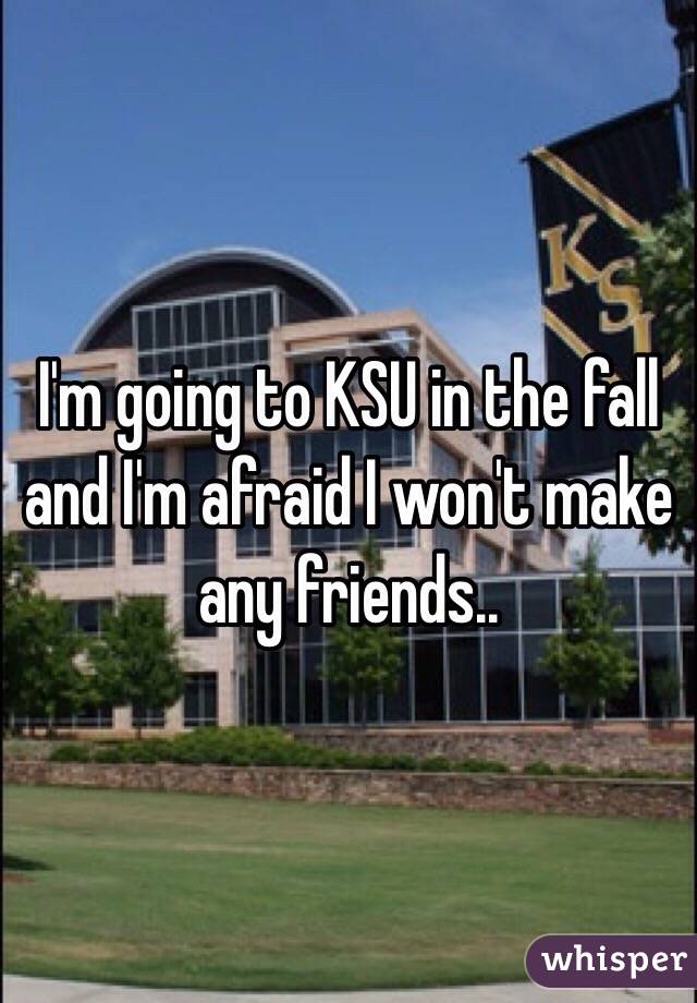 I'm going to KSU in the fall and I'm afraid I won't make any friends..