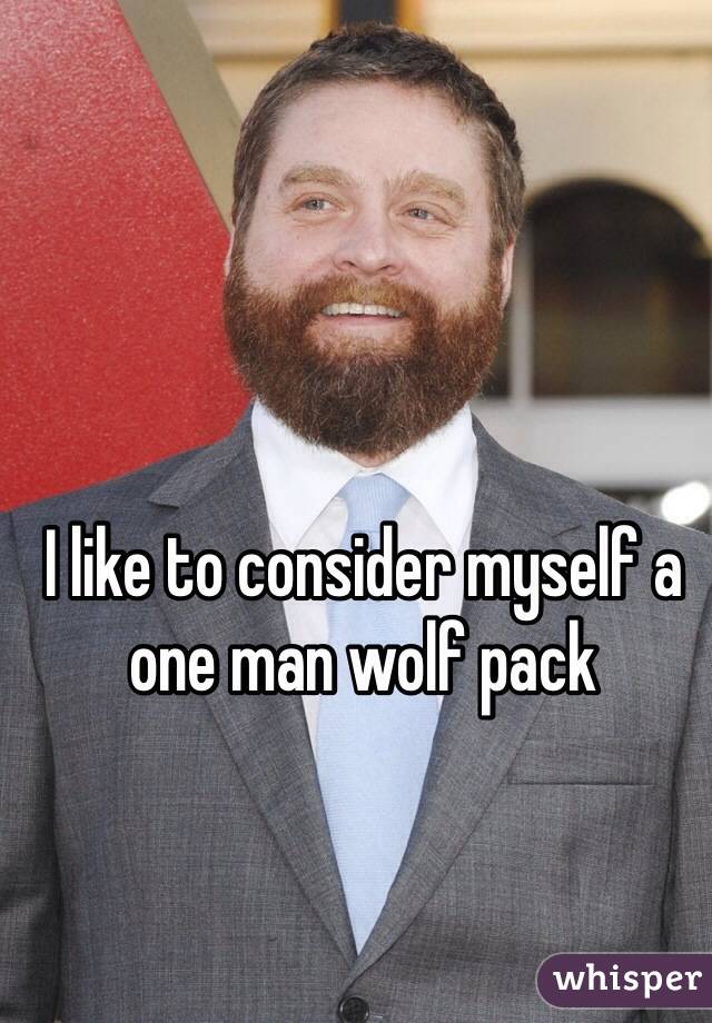 I like to consider myself a one man wolf pack