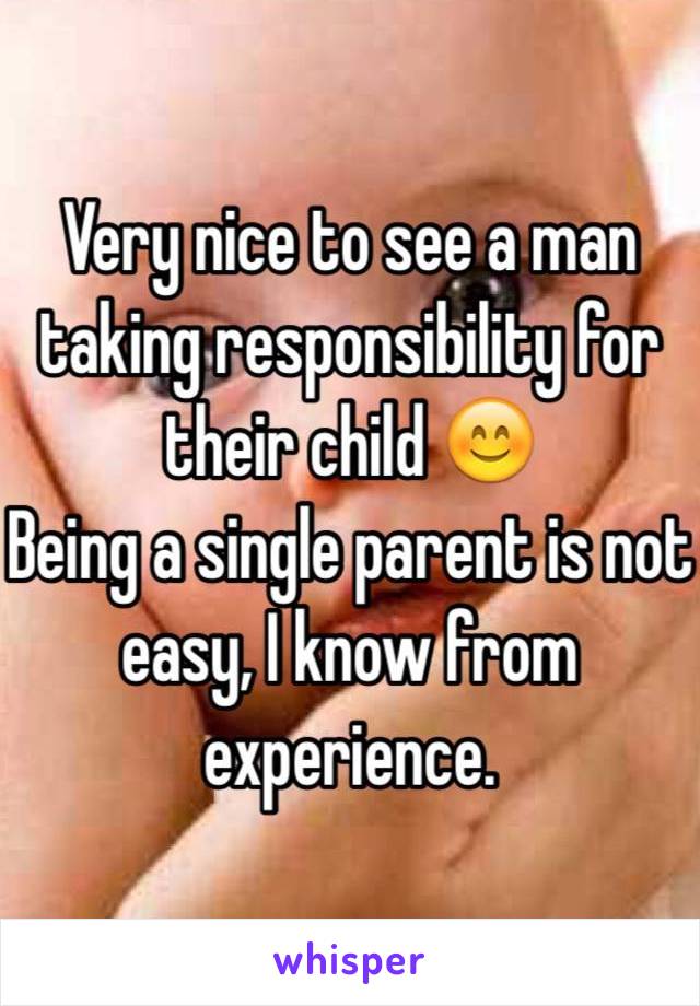 Very nice to see a man taking responsibility for their child 😊
Being a single parent is not easy, I know from experience.