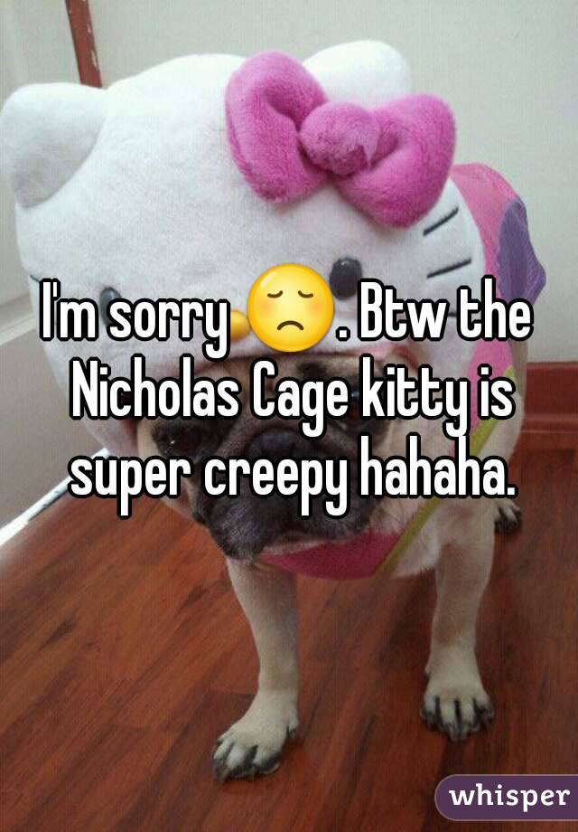 I'm sorry 😞. Btw the Nicholas Cage kitty is super creepy hahaha.