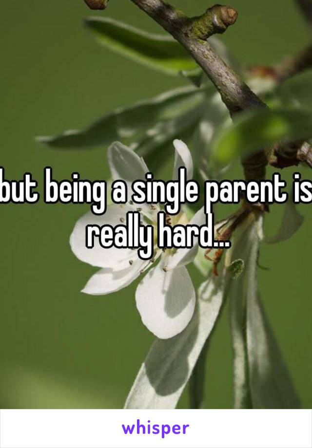 but being a single parent is really hard...