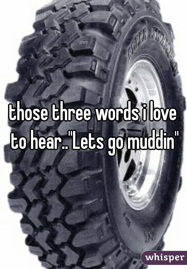 those three words i love to hear.."Lets go muddin"