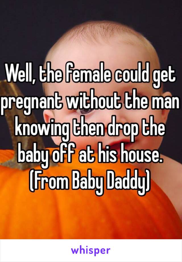 Well, the female could get pregnant without the man knowing then drop the baby off at his house. 
(From Baby Daddy)