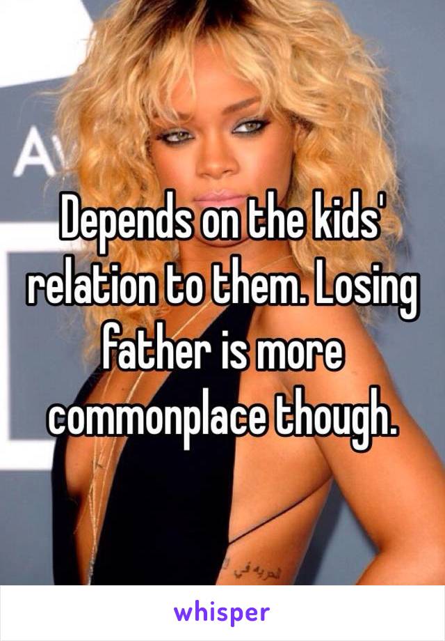 Depends on the kids' relation to them. Losing father is more commonplace though.