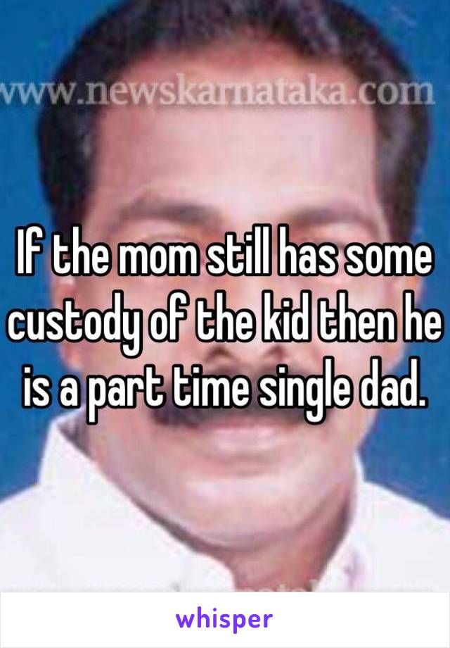 If the mom still has some custody of the kid then he is a part time single dad.