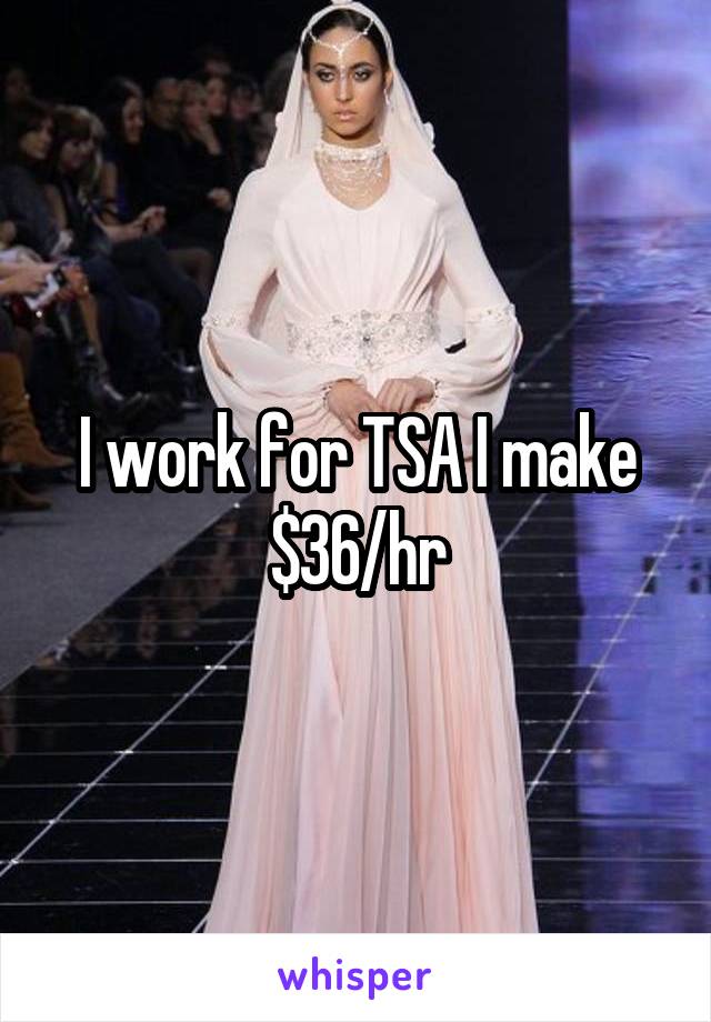I work for TSA I make $36/hr