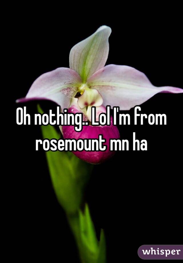 Oh nothing.. Lol I'm from rosemount mn ha
