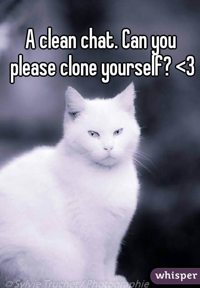 A clean chat. Can you please clone yourself? <3