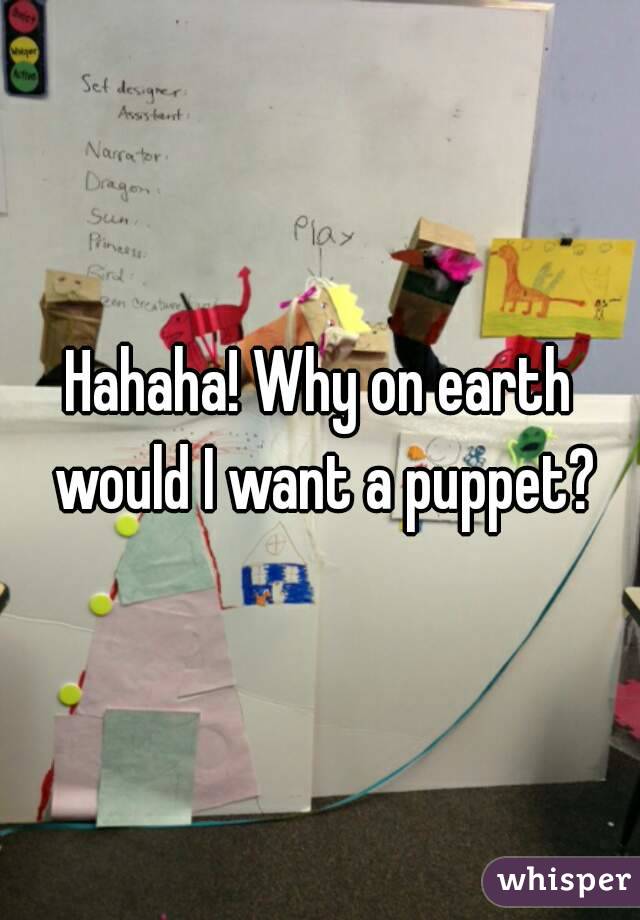 Hahaha! Why on earth would I want a puppet?