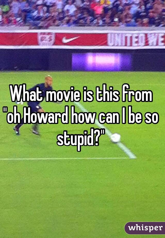 What movie is this from "oh Howard how can I be so stupid?"