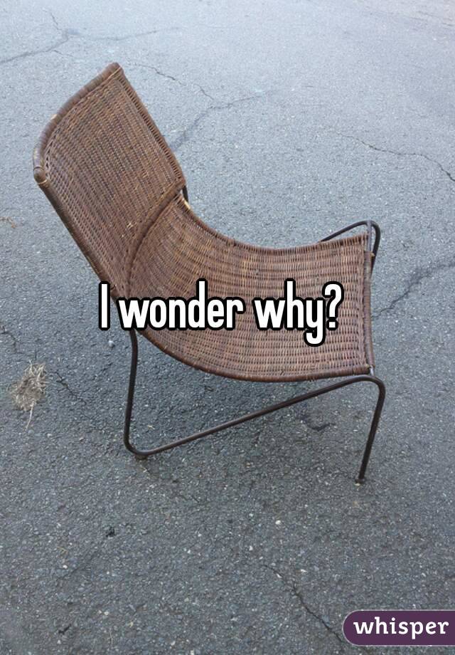 I wonder why? 