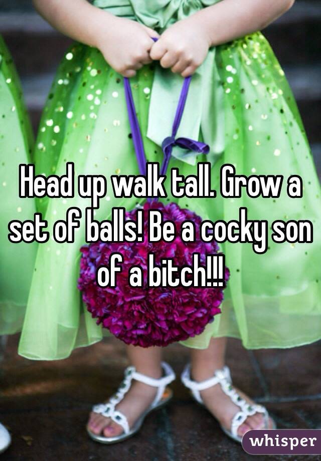 Head up walk tall. Grow a set of balls! Be a cocky son of a bitch!!! 