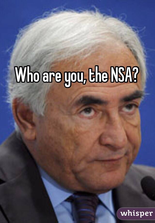 Who are you, the NSA?