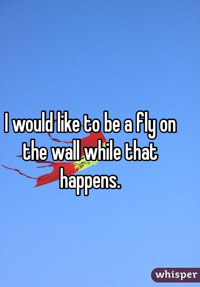 I would like to be a fly on the wall while that happens. 