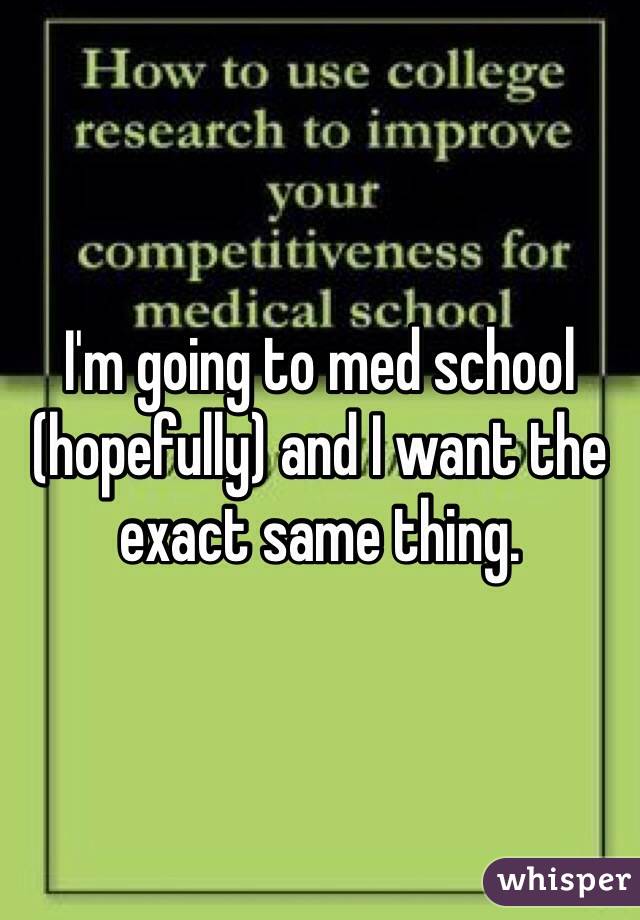 I'm going to med school (hopefully) and I want the exact same thing. 