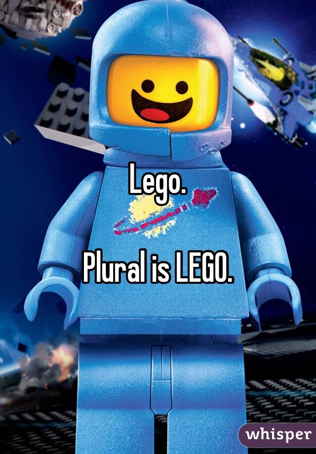 Lego. 

Plural is LEGO.    