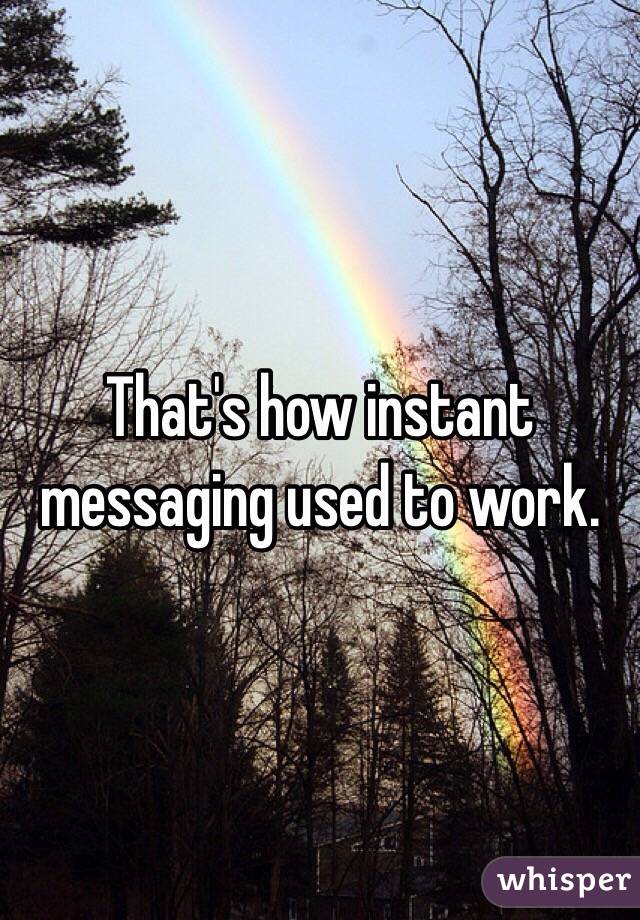 That's how instant messaging used to work. 