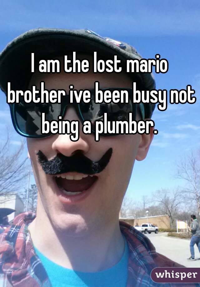 I am the lost mario brother ive been busy not being a plumber. 