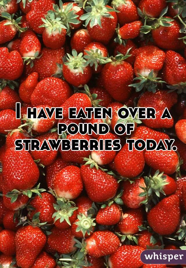 I have eaten over a pound of strawberries today.