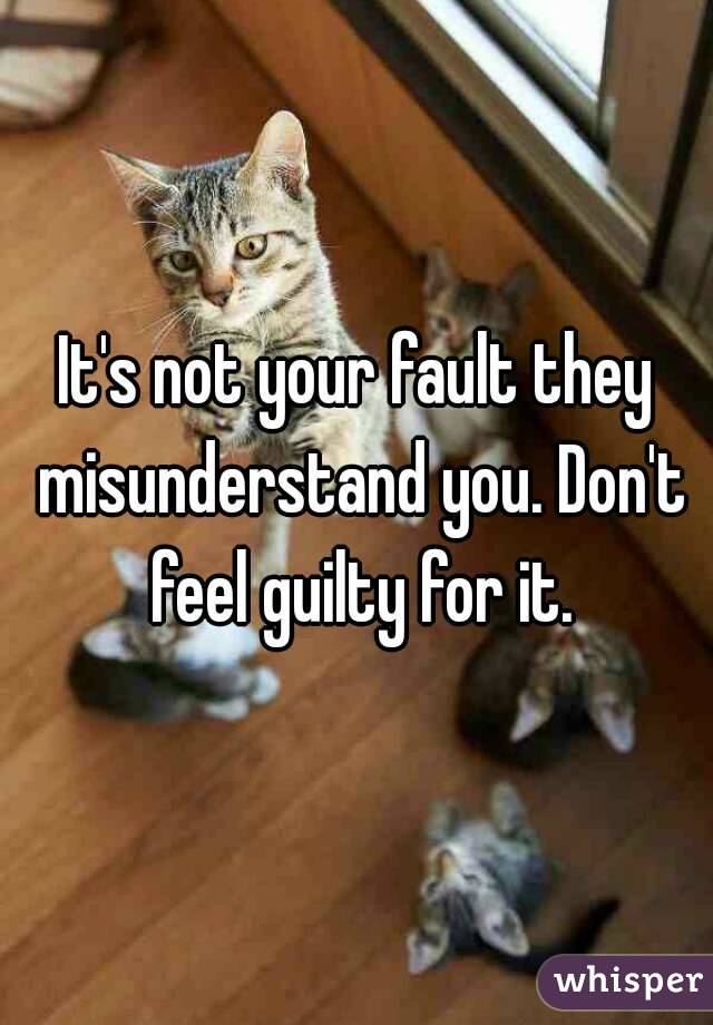 It's not your fault they misunderstand you. Don't feel guilty for it.