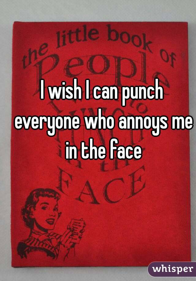 I wish I can punch everyone who annoys me in the face